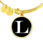Initial L v3a - 18k Gold Finished Bangle Bracelet
