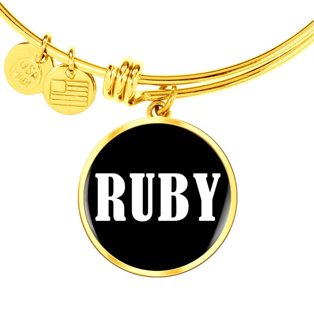 Ruby v01w - 18k Gold Finished Bangle Bracelet
