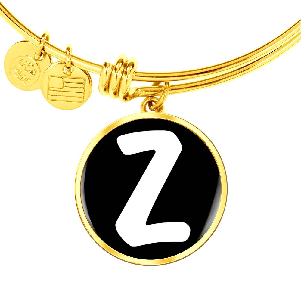 Initial Z v3b - 18k Gold Finished Bangle Bracelet