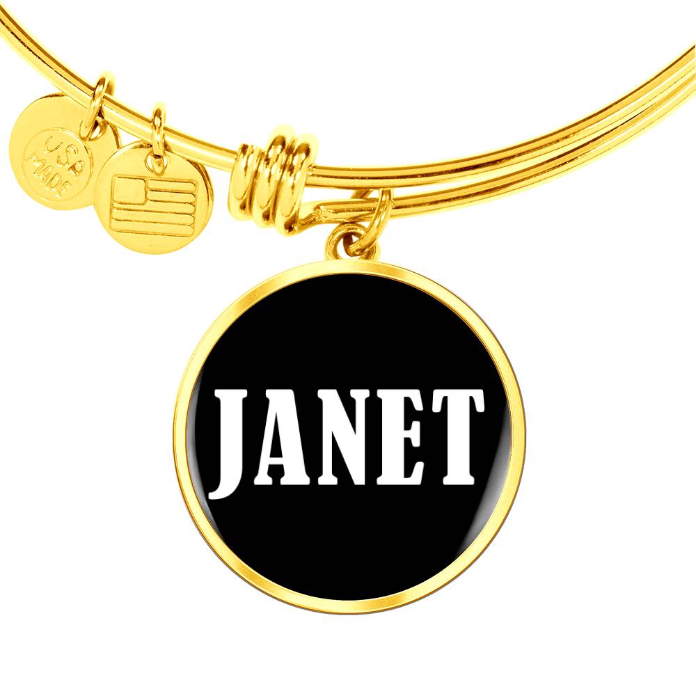 Janet v01w - 18k Gold Finished Bangle Bracelet