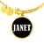 Janet v01w - 18k Gold Finished Bangle Bracelet