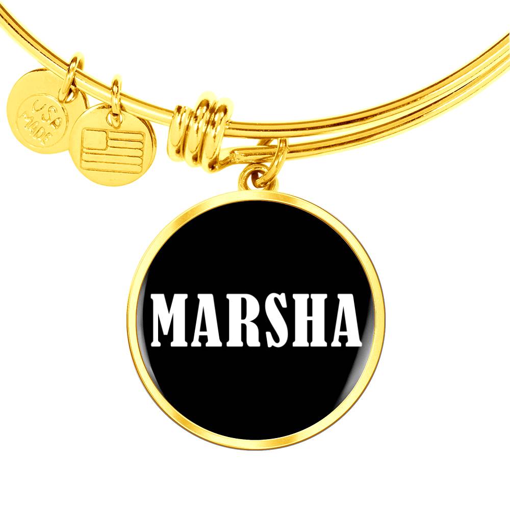 Marsha v01w - 18k Gold Finished Bangle Bracelet