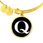 Initial Q v3a - 18k Gold Finished Bangle Bracelet