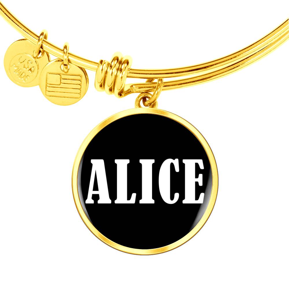 Alice v01w - 18k Gold Finished Bangle Bracelet
