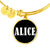 Alice v01w - 18k Gold Finished Bangle Bracelet