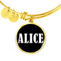 Alice v01w - 18k Gold Finished Bangle Bracelet