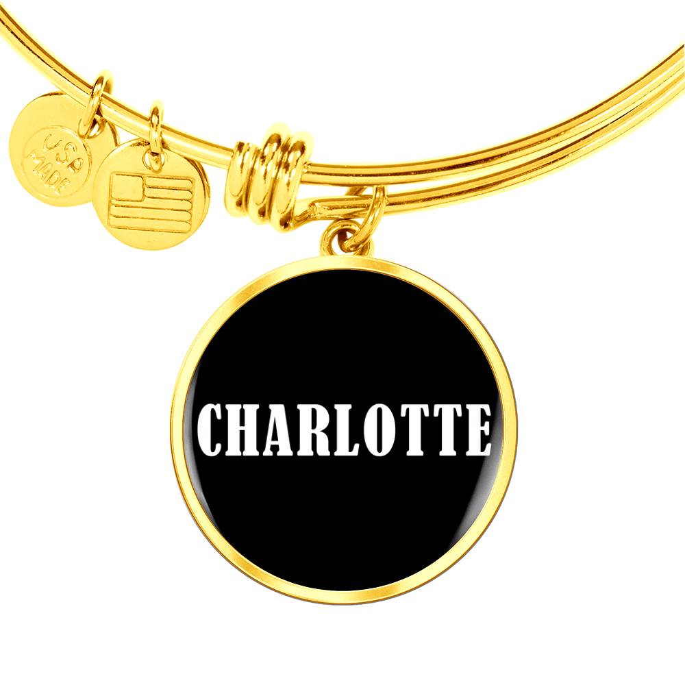 Charlotte v01w - 18k Gold Finished Bangle Bracelet