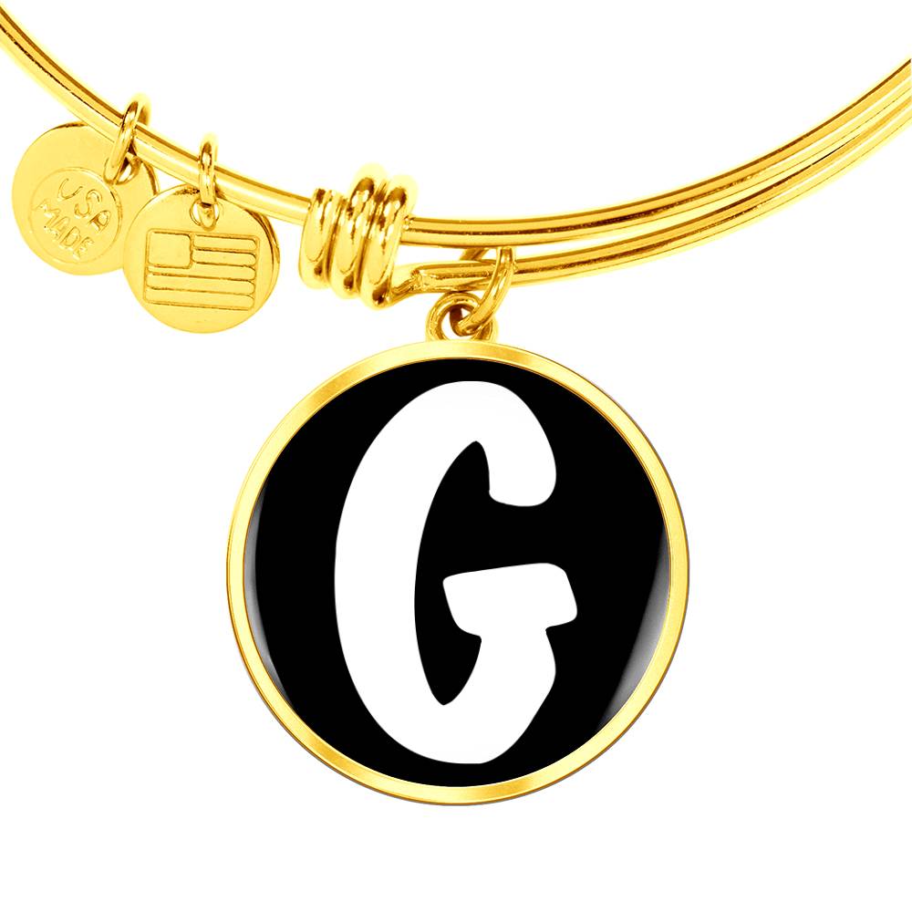 Initial G v3b - 18k Gold Finished Bangle Bracelet
