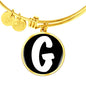 Initial G v3b - 18k Gold Finished Bangle Bracelet