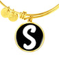 Initial S v3b - 18k Gold Finished Bangle Bracelet