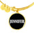 Jennifer v01w - 18k Gold Finished Bangle Bracelet