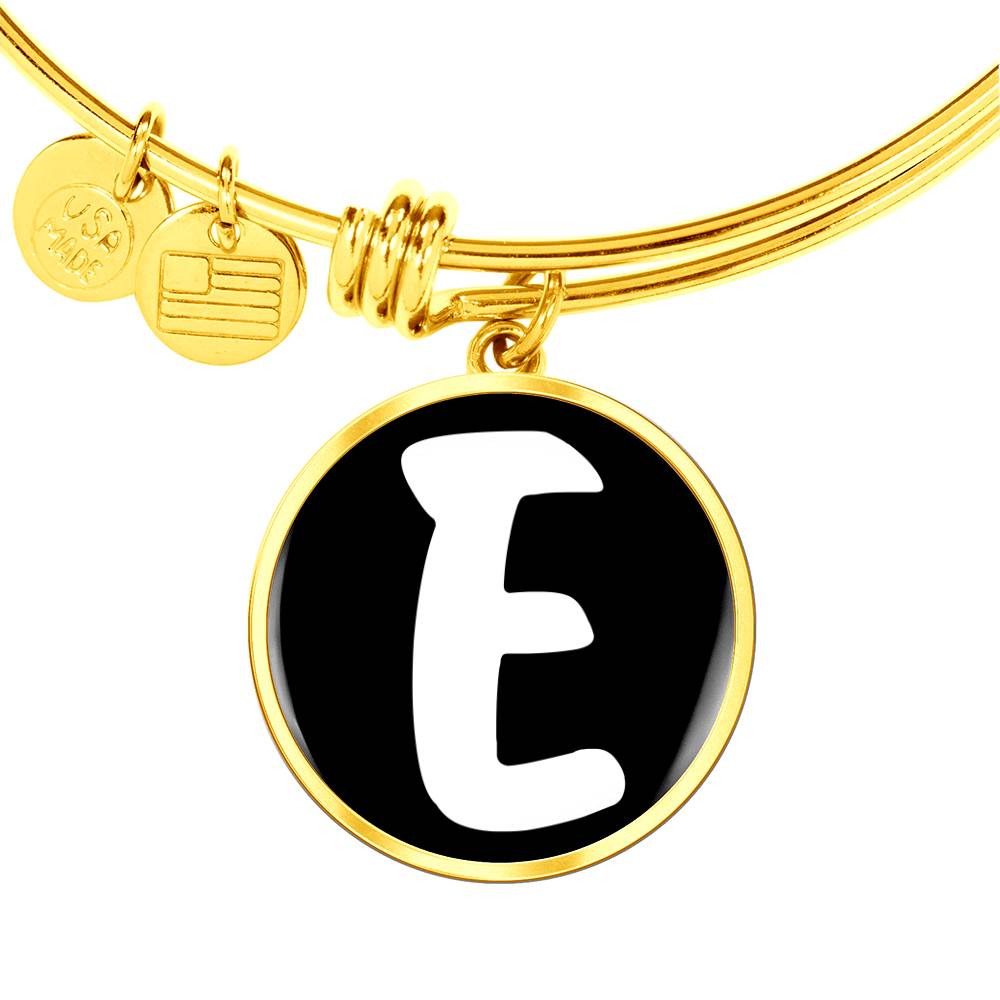 Initial E v3b - 18k Gold Finished Bangle Bracelet