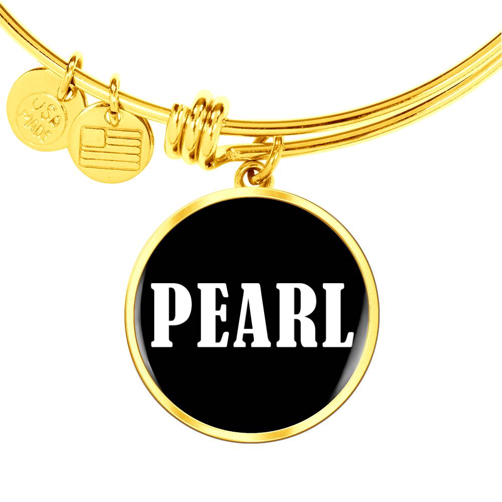 Pearl v01w - 18k Gold Finished Bangle Bracelet
