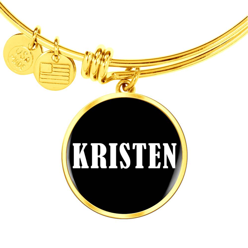 Kristen v01w - 18k Gold Finished Bangle Bracelet