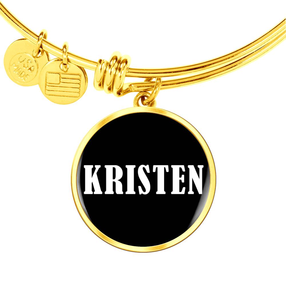 Kristen v01w - 18k Gold Finished Bangle Bracelet