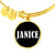 Janice v01w - 18k Gold Finished Bangle Bracelet