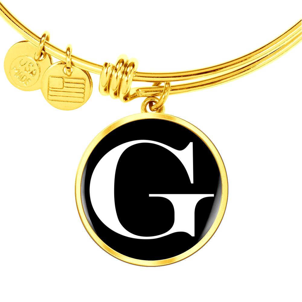 Initial G v3a - 18k Gold Finished Bangle Bracelet