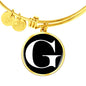Initial G v3a - 18k Gold Finished Bangle Bracelet