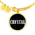 Crystal v01w - 18k Gold Finished Bangle Bracelet