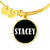 Stacey v01w - 18k Gold Finished Bangle Bracelet