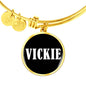 Vickie v01w - 18k Gold Finished Bangle Bracelet