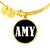 Amy v01w - 18k Gold Finished Bangle Bracelet