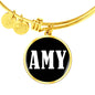 Amy v01w - 18k Gold Finished Bangle Bracelet