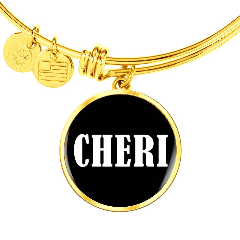 Cheri v03 - 18k Gold Finished Bangle Bracelet