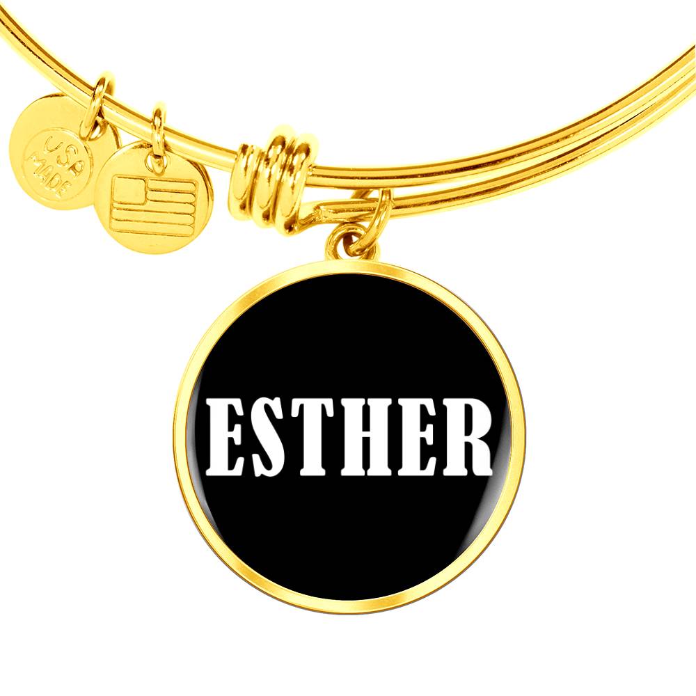 Esther v01w - 18k Gold Finished Bangle Bracelet