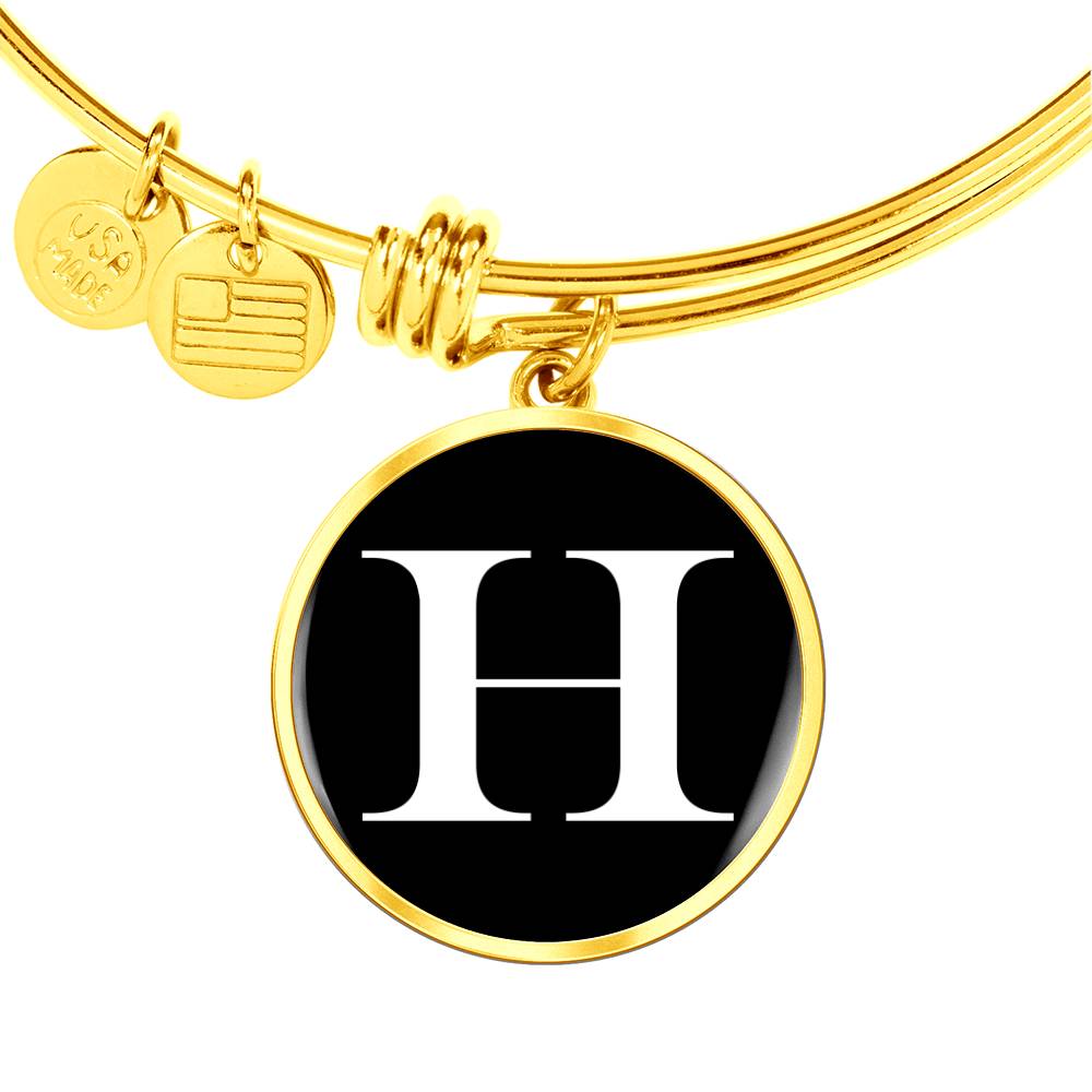 Initial H v3a - 18k Gold Finished Bangle Bracelet