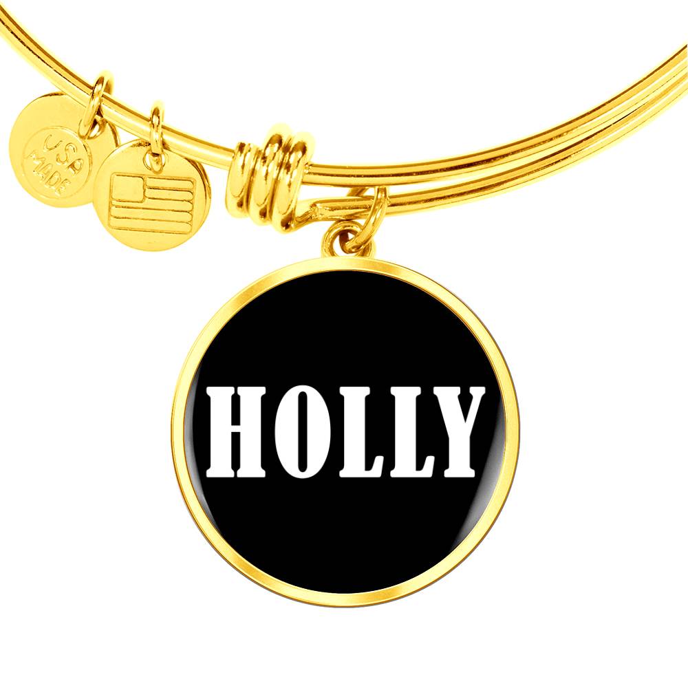 Holly v01w - 18k Gold Finished Bangle Bracelet