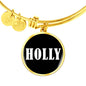 Holly v01w - 18k Gold Finished Bangle Bracelet
