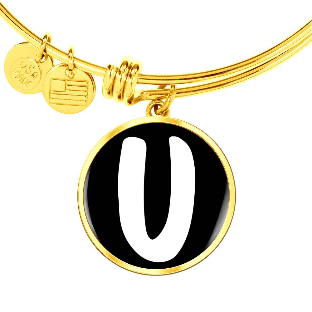 Initial U v3b - 18k Gold Finished Bangle Bracelet