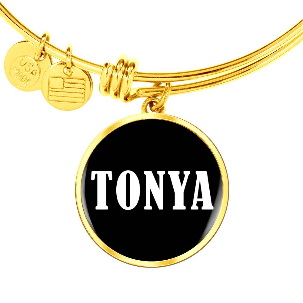 Tonya v01w - 18k Gold Finished Bangle Bracelet