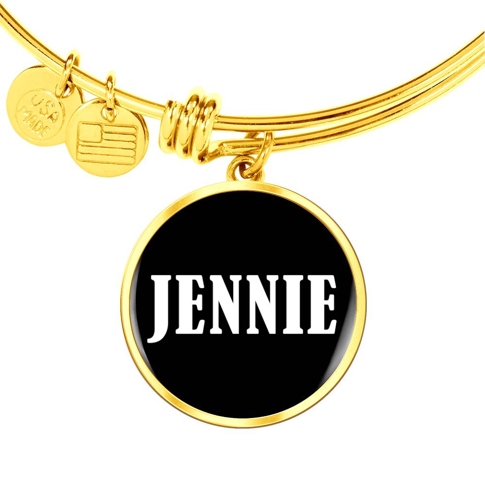 Jennie v01w - 18k Gold Finished Bangle Bracelet