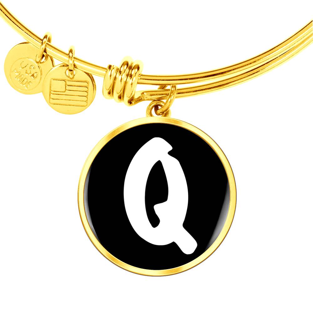 Initial Q v3b - 18k Gold Finished Bangle Bracelet