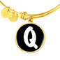 Initial Q v3b - 18k Gold Finished Bangle Bracelet
