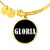 Gloria v01w - 18k Gold Finished Bangle Bracelet
