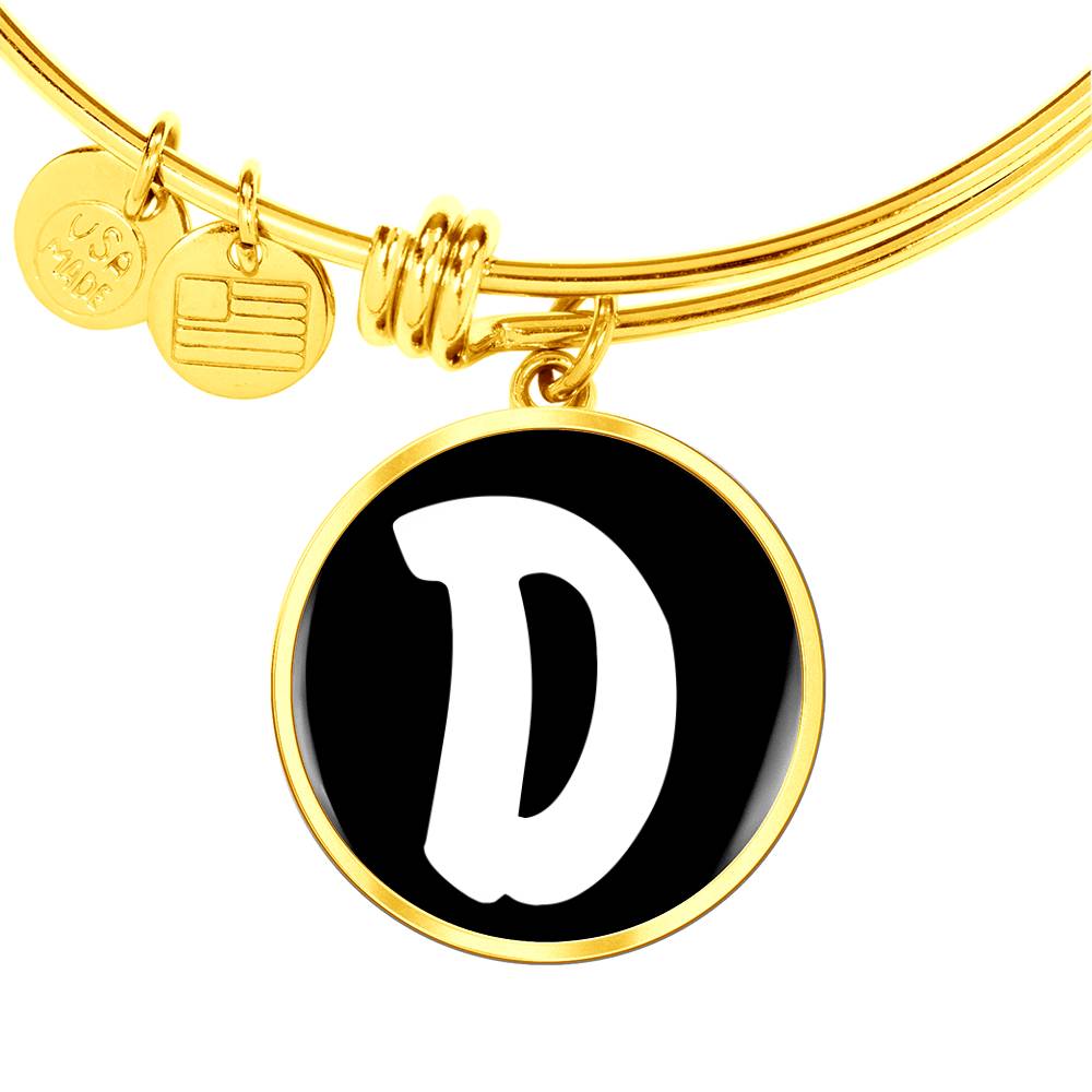 Initial D v3b - 18k Gold Finished Bangle Bracelet