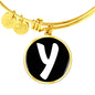 Initial Y v3b - 18k Gold Finished Bangle Bracelet