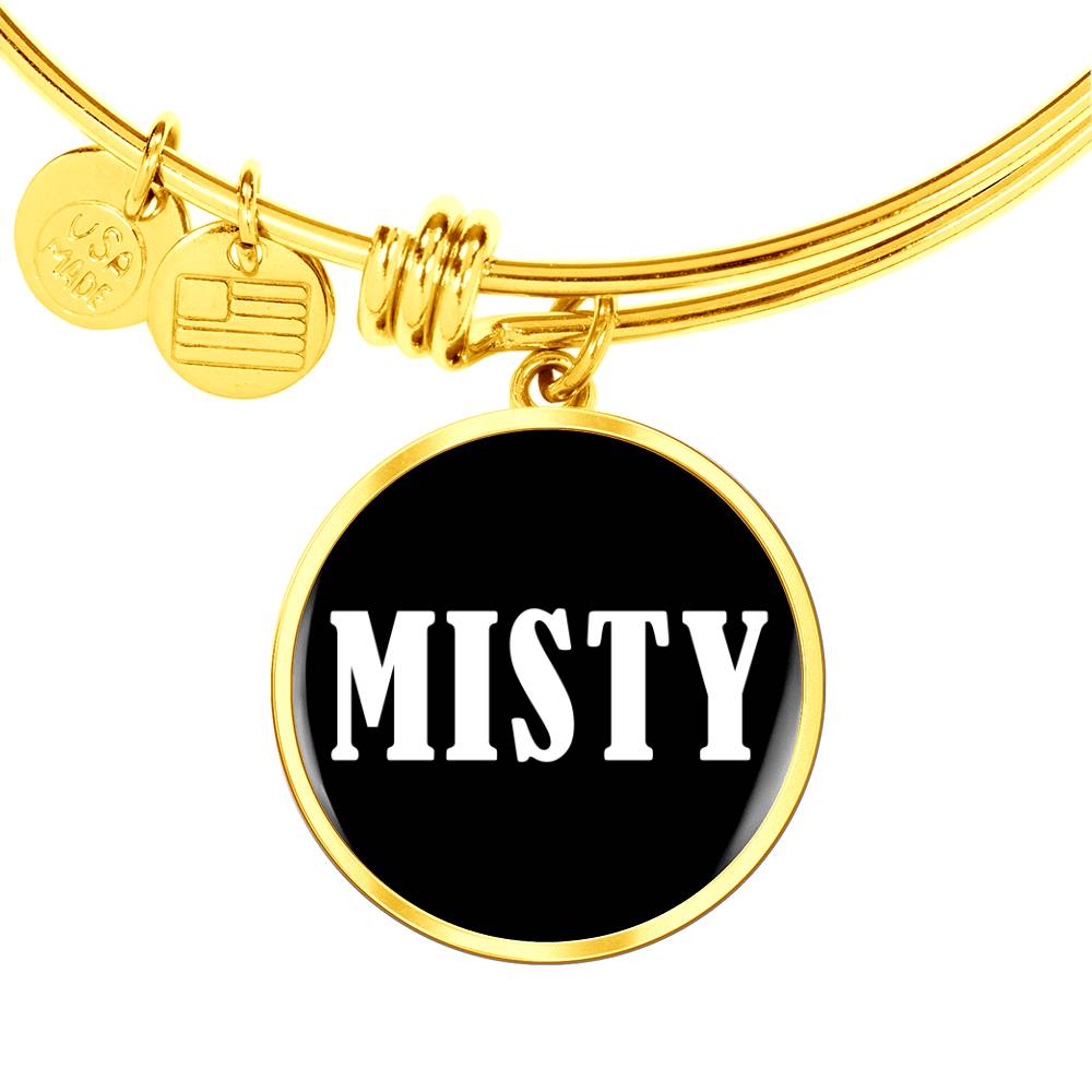 Misty v01w - 18k Gold Finished Bangle Bracelet