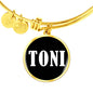 Toni v01w - 18k Gold Finished Bangle Bracelet