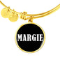 Margie v01w - 18k Gold Finished Bangle Bracelet