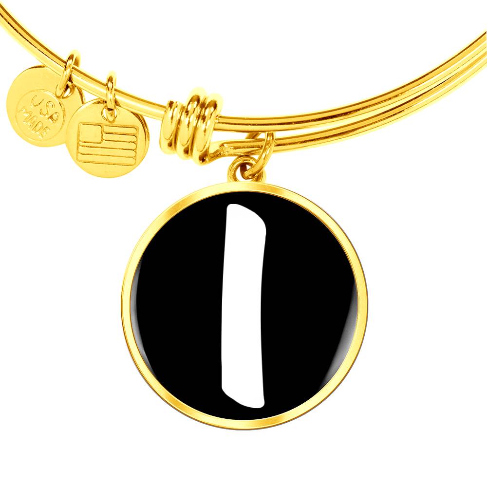 Initial I v3b - 18k Gold Finished Bangle Bracelet