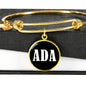 Ada v01w - 18k Gold Finished Bangle Bracelet