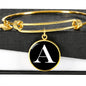 Initial A v3a - 18k Gold Finished Bangle Bracelet