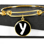 Initial Y v3b - 18k Gold Finished Bangle Bracelet