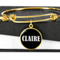 Claire v01w - 18k Gold Finished Bangle Bracelet