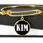 Kim v01w - 18k Gold Finished Bangle Bracelet