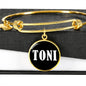 Toni v01w - 18k Gold Finished Bangle Bracelet